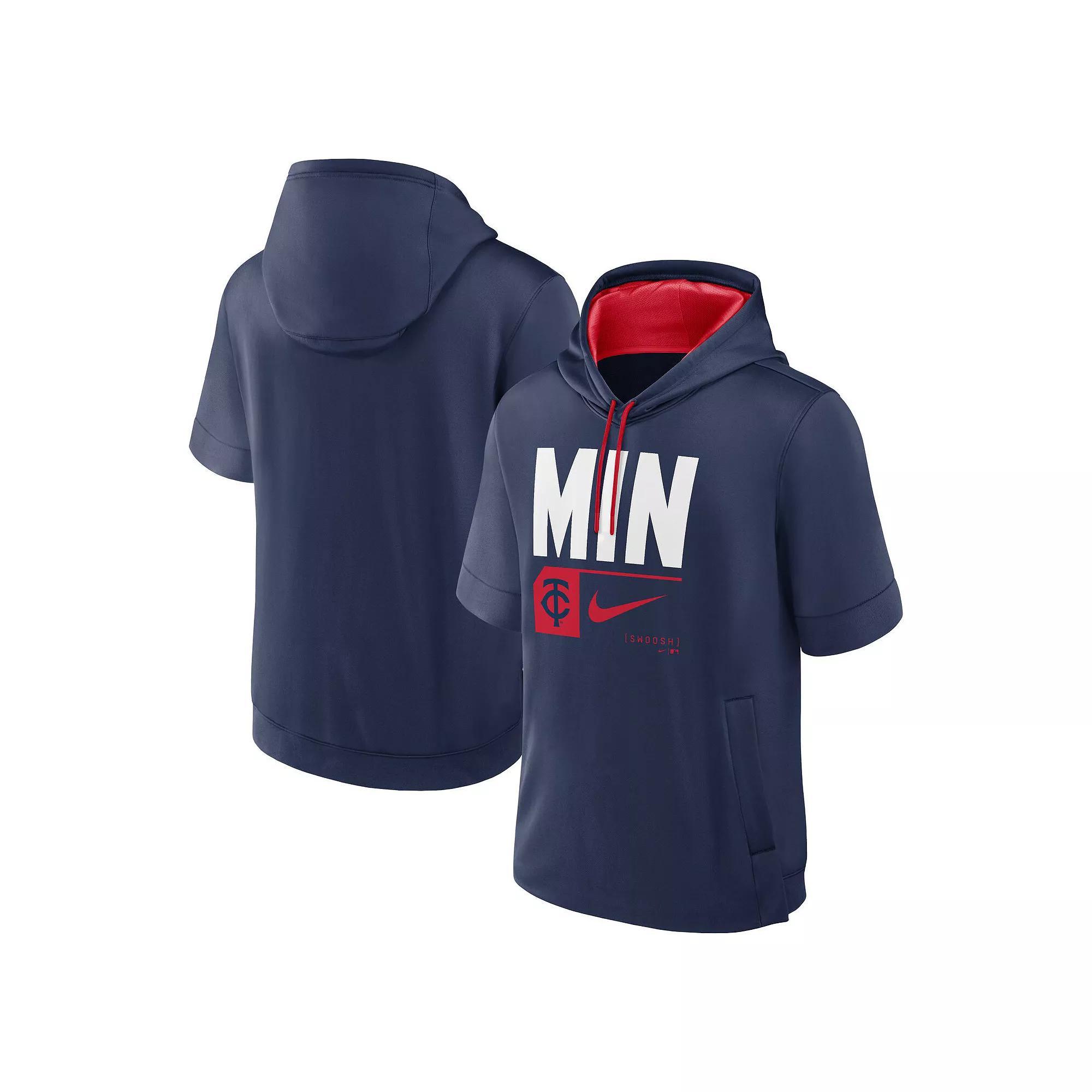 Men's Nike Royal Toronto Blue Jays Tri Code Lockup Short Sleeve Pullover Hoodie, Size: 2XL, Jay Blue Product Image