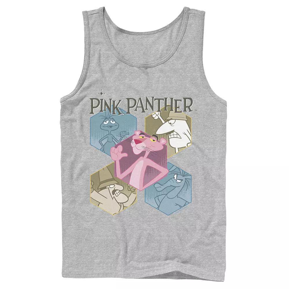 Men's Pink Panther Hexagonal Portraits Tank Top, Size: Large, Athletic Grey Product Image