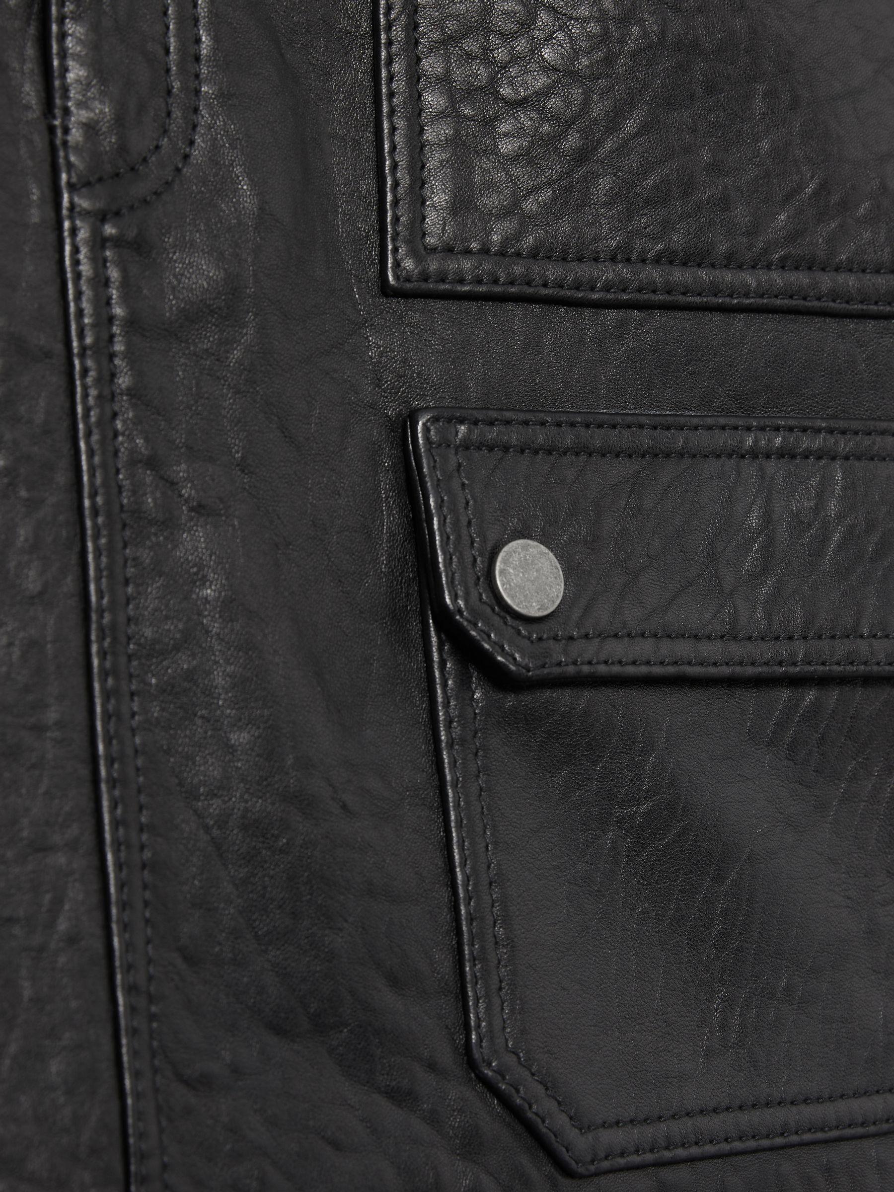 Grained-Leather High-Rise Mini Skirt in Black Product Image