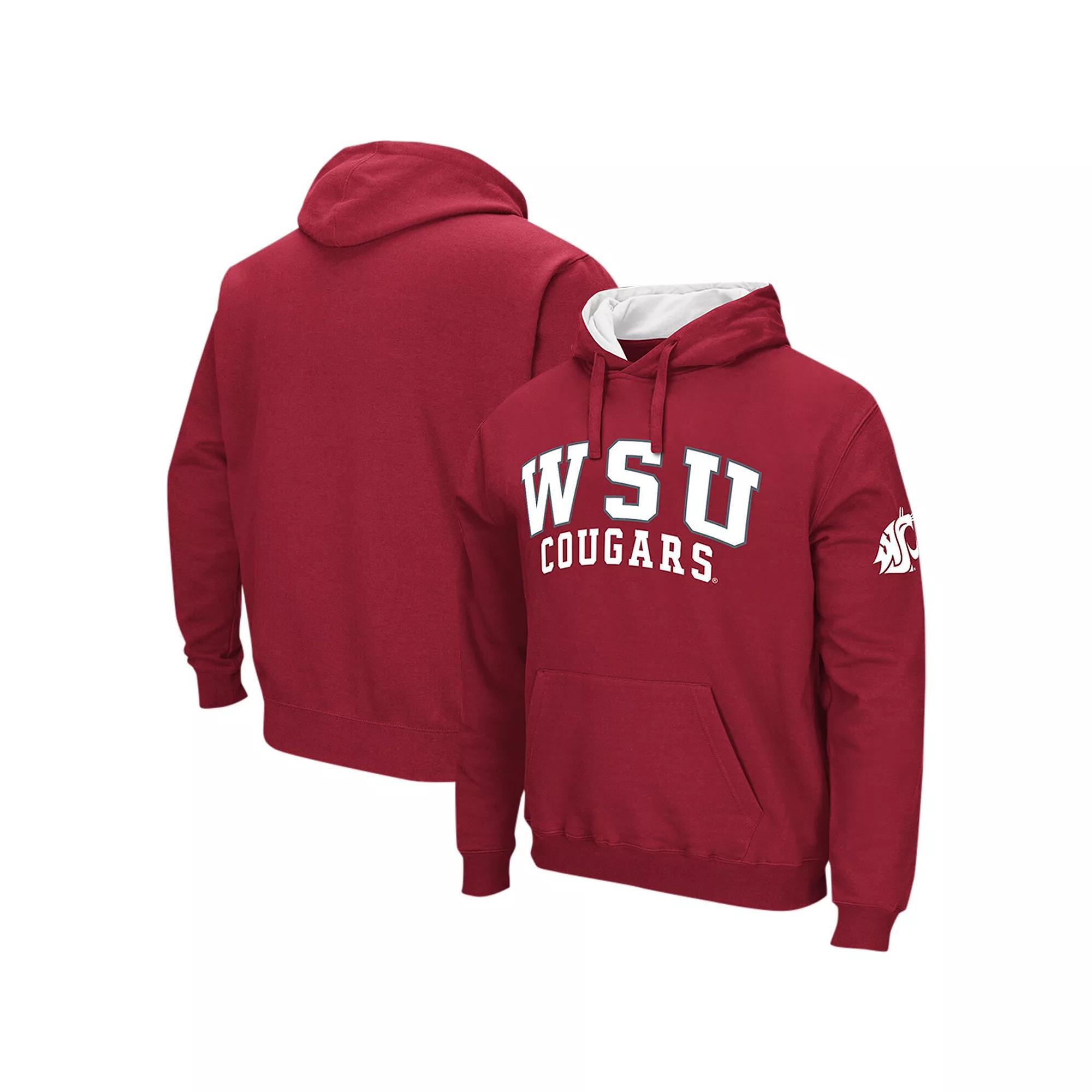 Men's Colosseum Crimson Washington State Cougars Double Arch Pullover Hoodie, Size: Large, Wsc Red Product Image