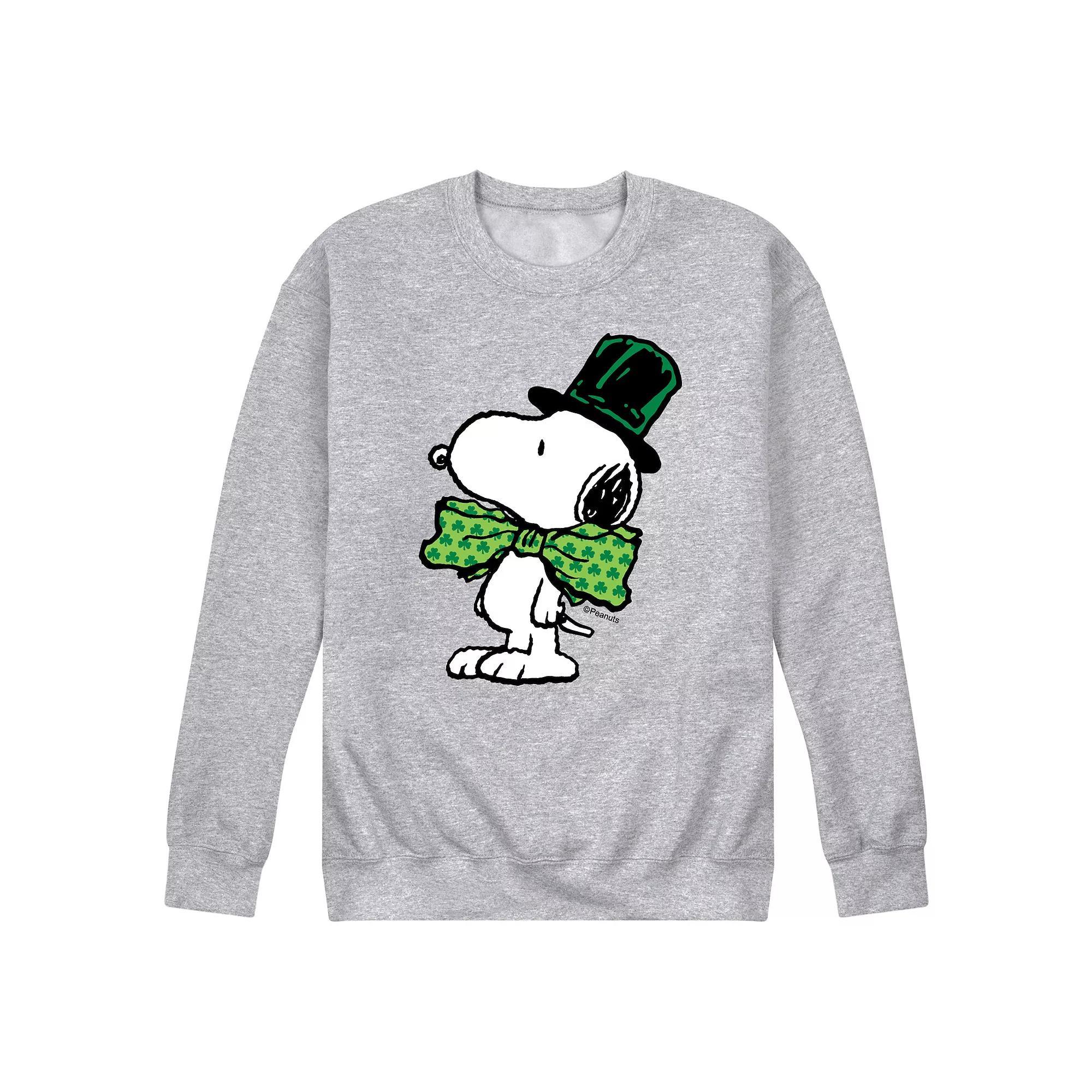 Mens Peanuts St Paddys Bowtie Fleece Sweatshirt Blue Product Image