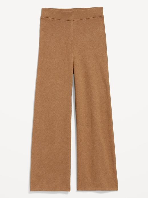 High-Waisted Crop Kick Flare Sweater Pants Product Image
