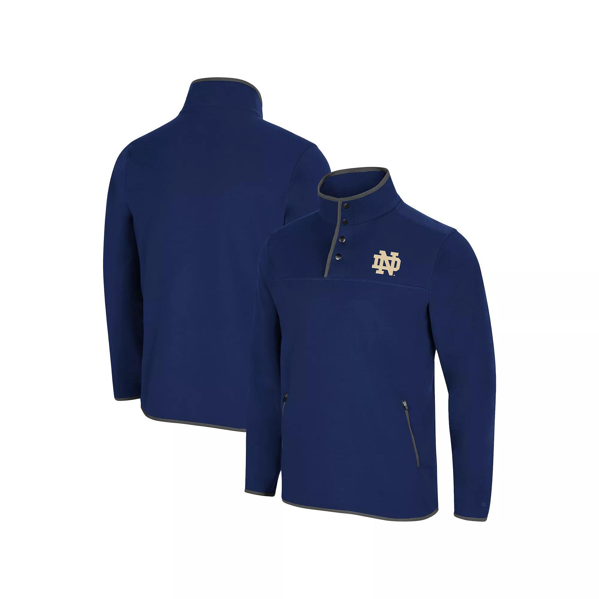 Men's Colosseum Navy Notre Dame Fighting Irish Rebound Snap Pullover Jacket, Size: Medium, Blue Product Image