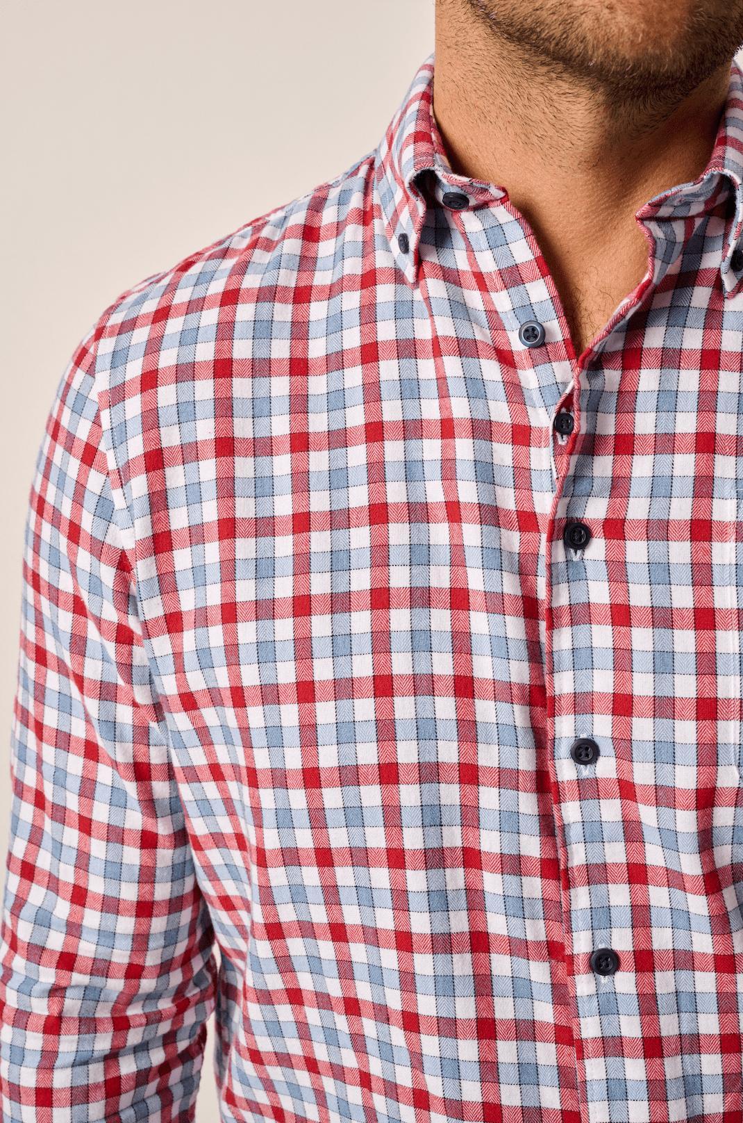 Tucked Cotton Blend Button Up Shirt - Millbank Male Product Image