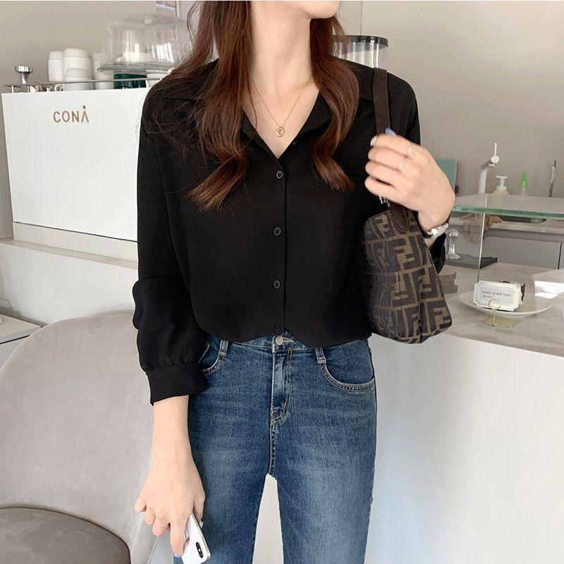 Long Sleeve V-Neck Blouse Product Image