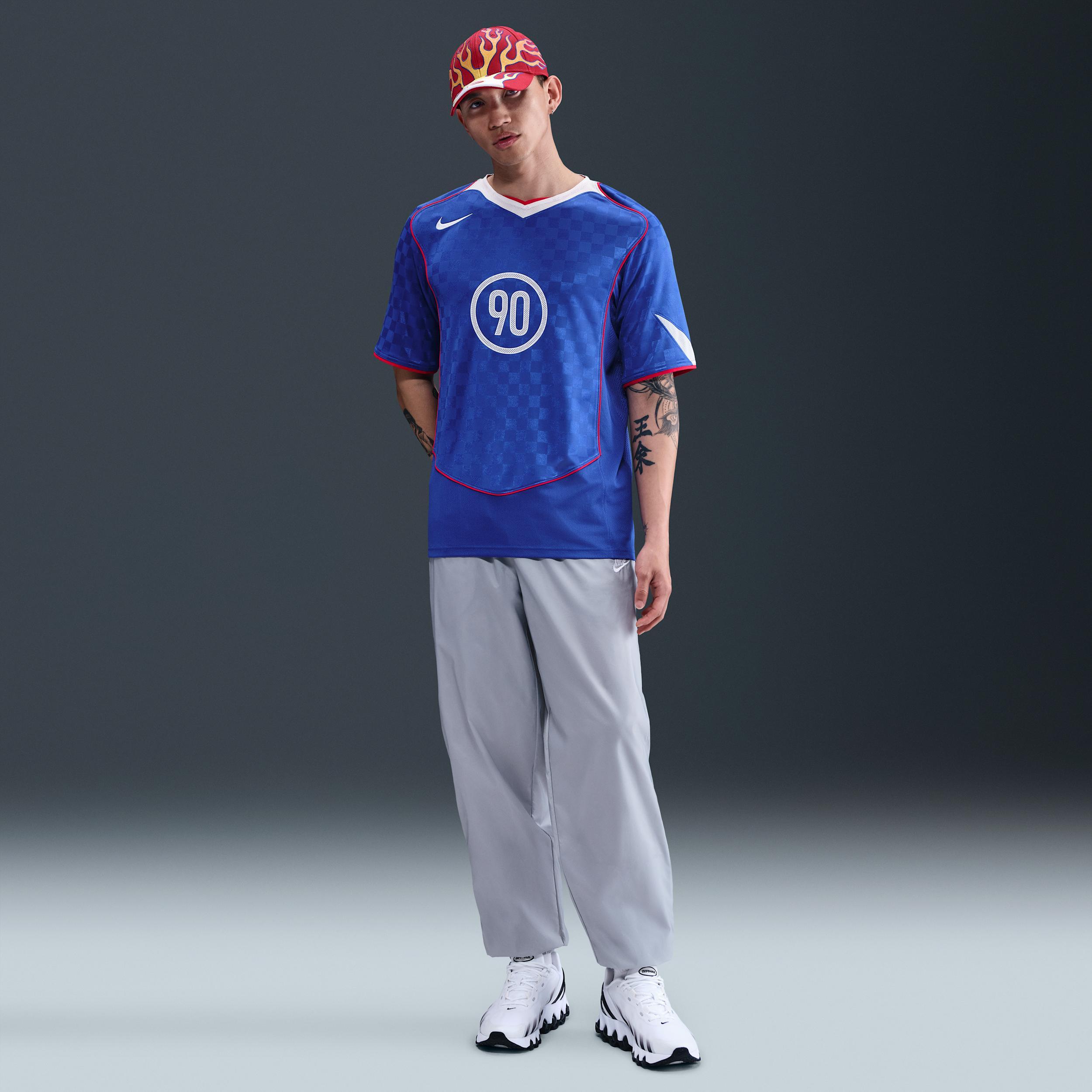Nike Mens Total 90 Dri-FIT Soccer Jersey in Game Royal/White/Sport Red Product Image