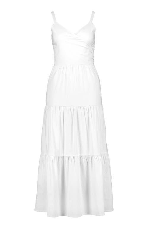 Hope & Henry Womens' Sleeveless Tiered Wrap Dress, Womens in Ballet Pink Linen at Nordstrom, Size 4 Product Image