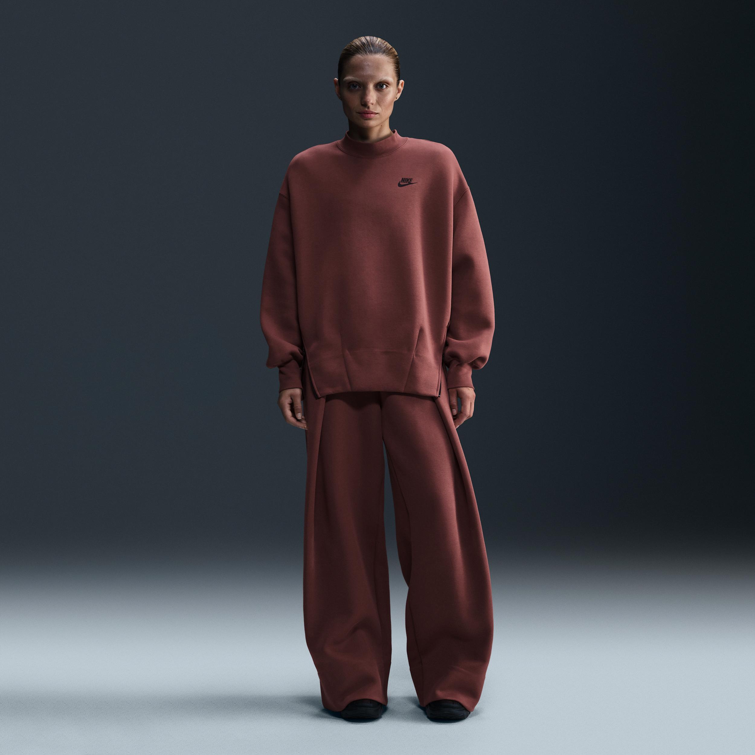 Women's Nike Sportswear Tech Fleece Oversized Crew-Neck Sweatshirt Product Image