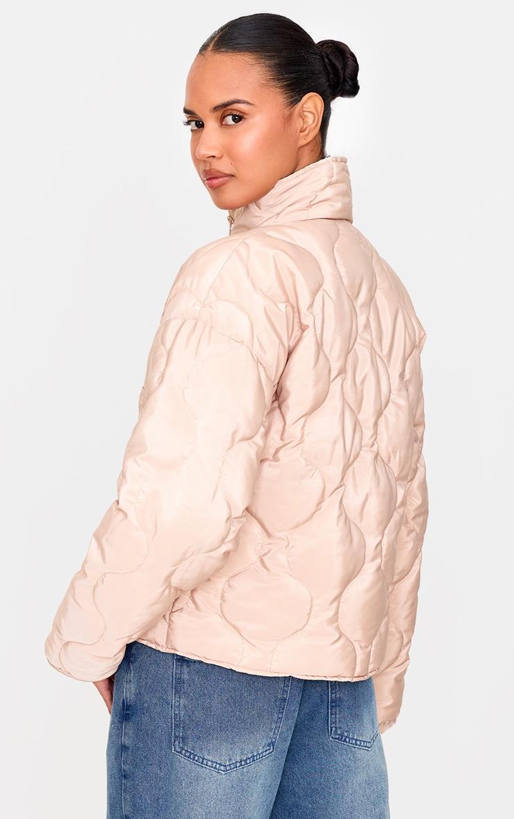 Stone Padded Wave Funnel Neck Jacket Product Image