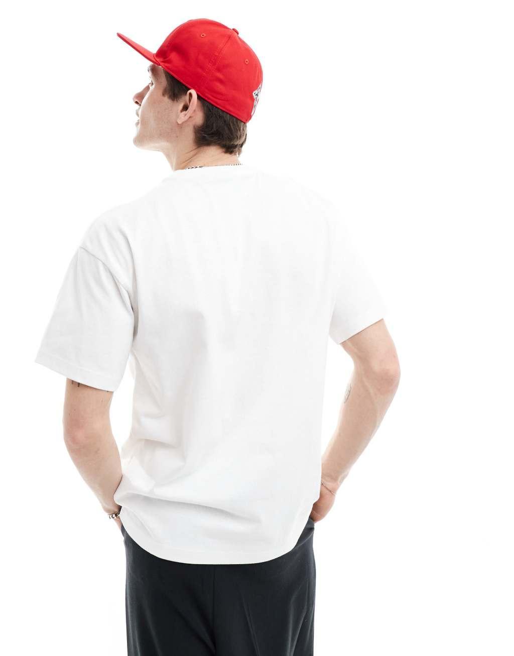 Dr Denim Trooper relaxed fit t-shirt in white Product Image
