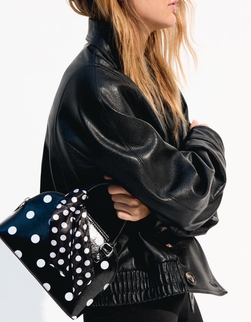 Crossover leather effect jacket Product Image