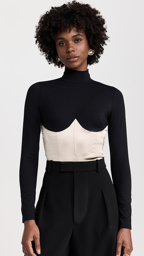 Fleur du Mal Mock Neck Long Sleeve Bodysuit | Shopbop Product Image