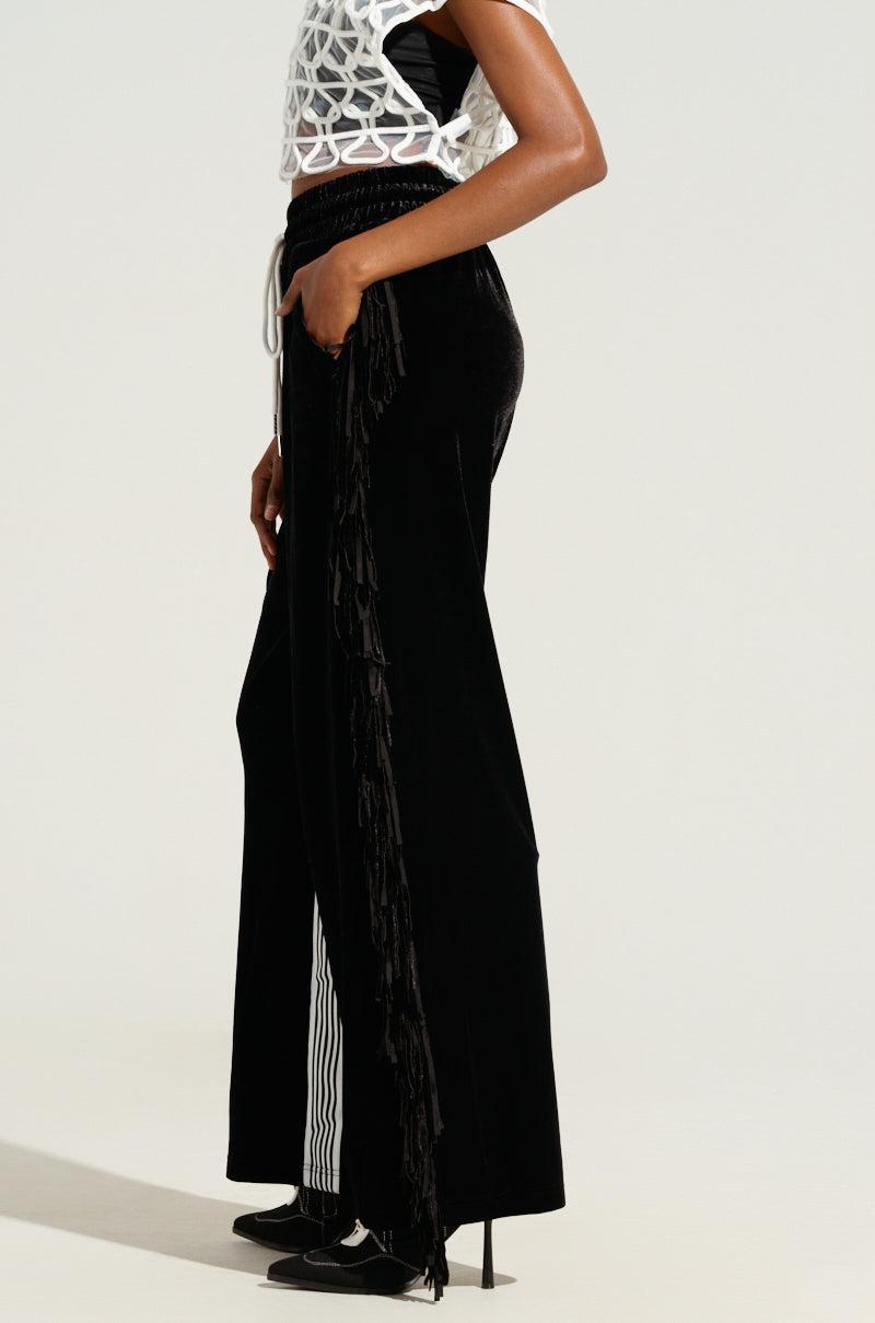 CARLY FRINGE VELVET JOGGER Product Image