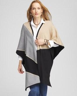 Colorblock Lurex Ruana Product Image