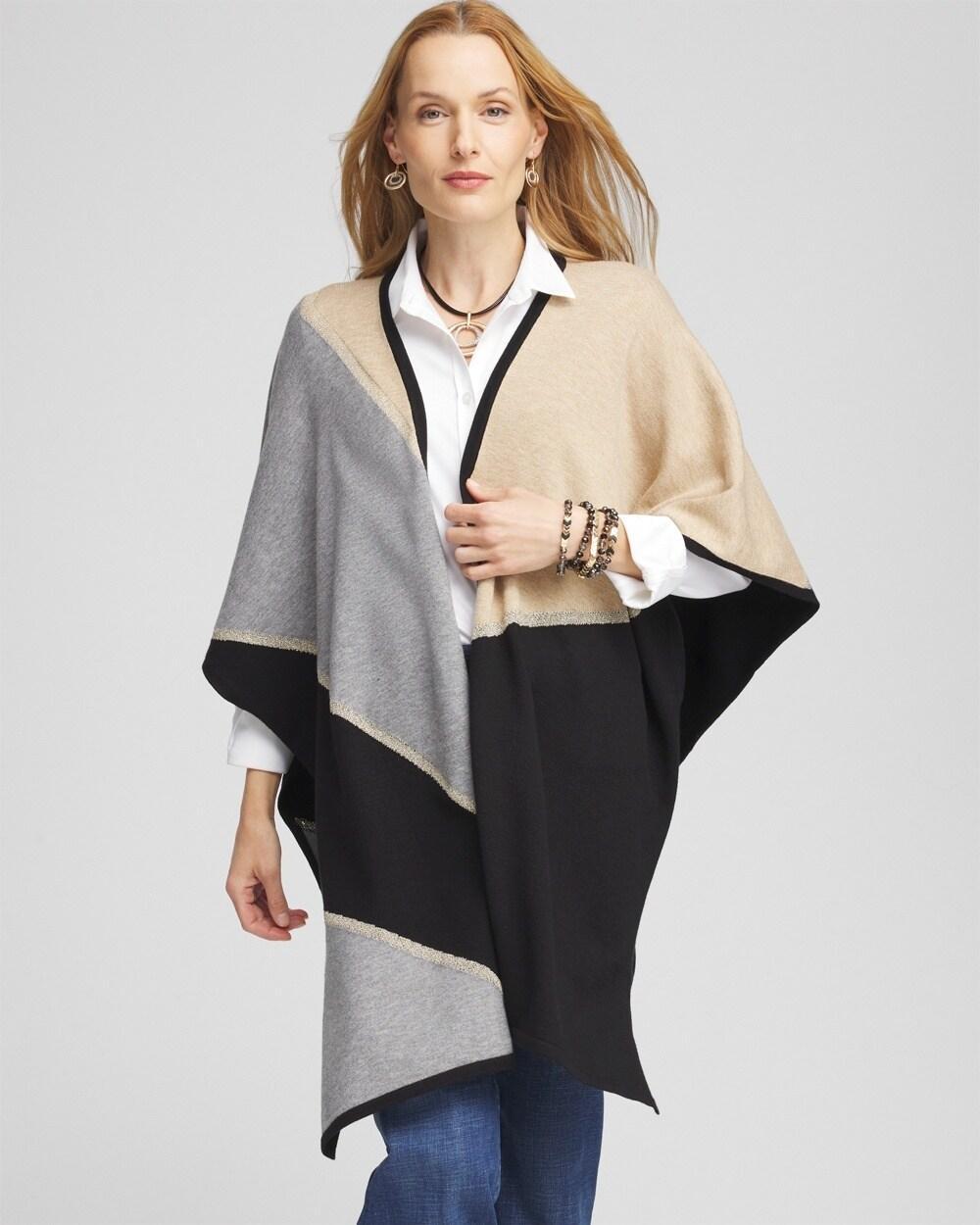 Colorblock Lurex Ruana Product Image
