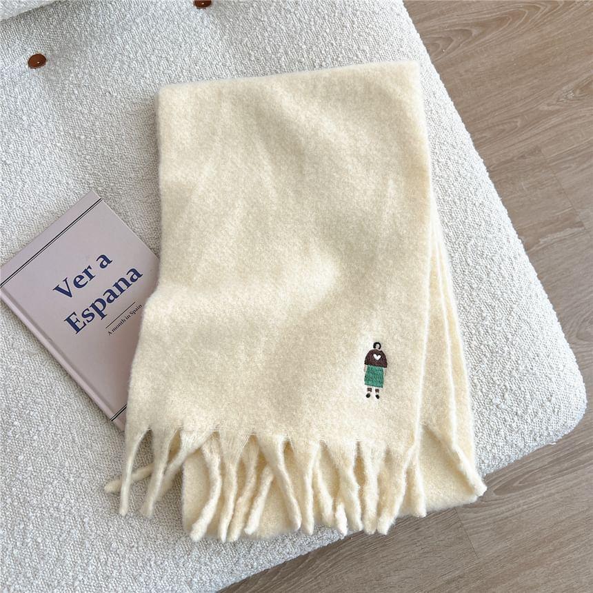 Embroidered Fringed Scarf Product Image