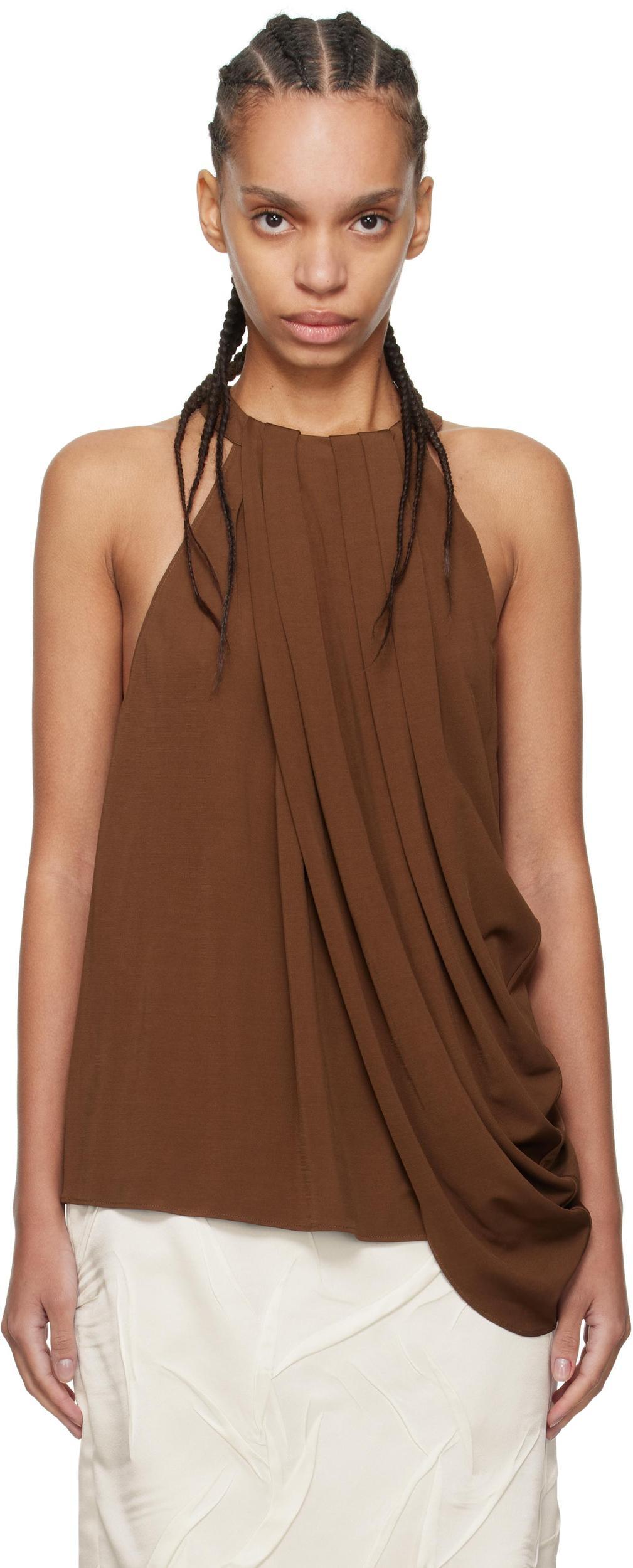 JW ANDERSON Twisted Halterneck Top In Brown Product Image
