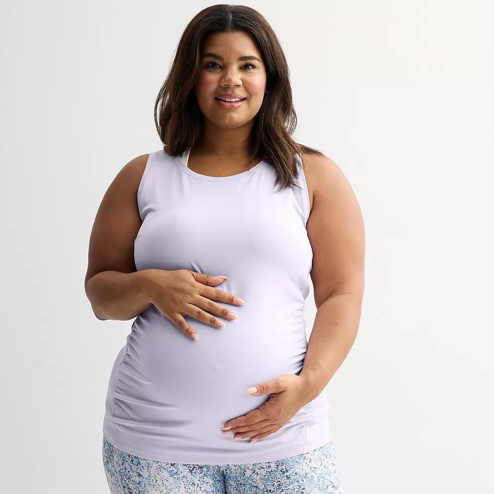 Plus Size Maternity Tek Gear® Performance Tank Top, Women's, Size: 2XL, Mineral Black Product Image