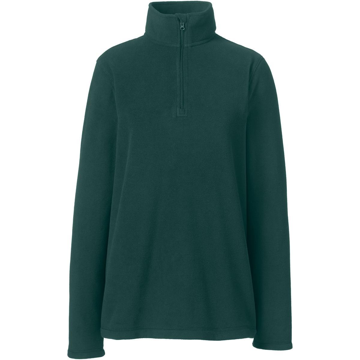 Women's Lands' End Lightweight Fleece Quarter Zip Pullover, Size: Medium, Red Product Image