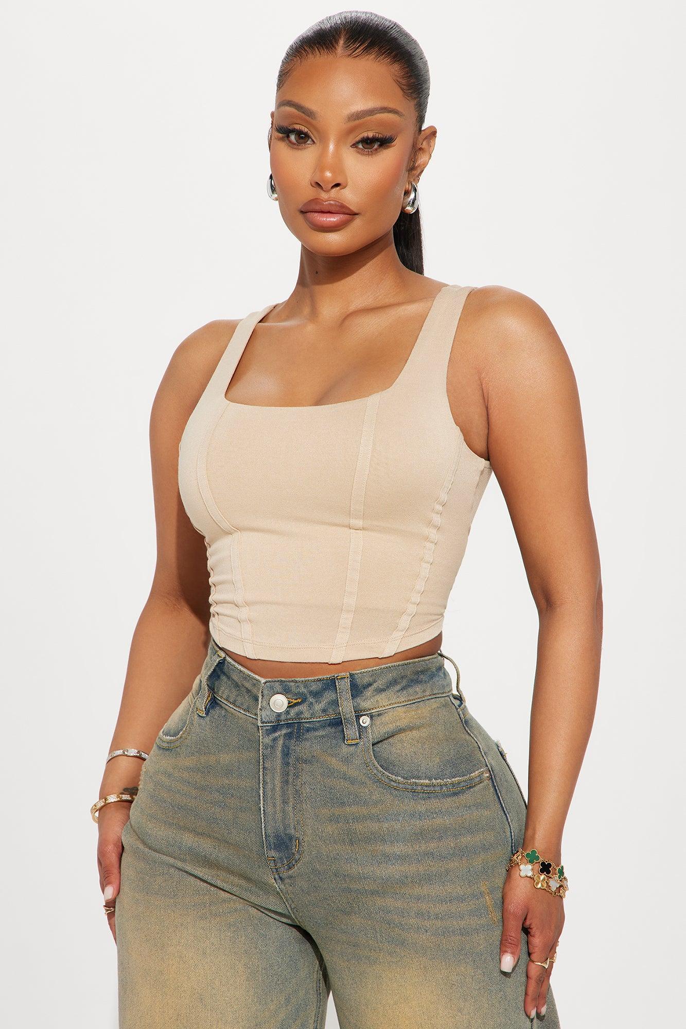 Amanza Corset Top - Taupe Product Image