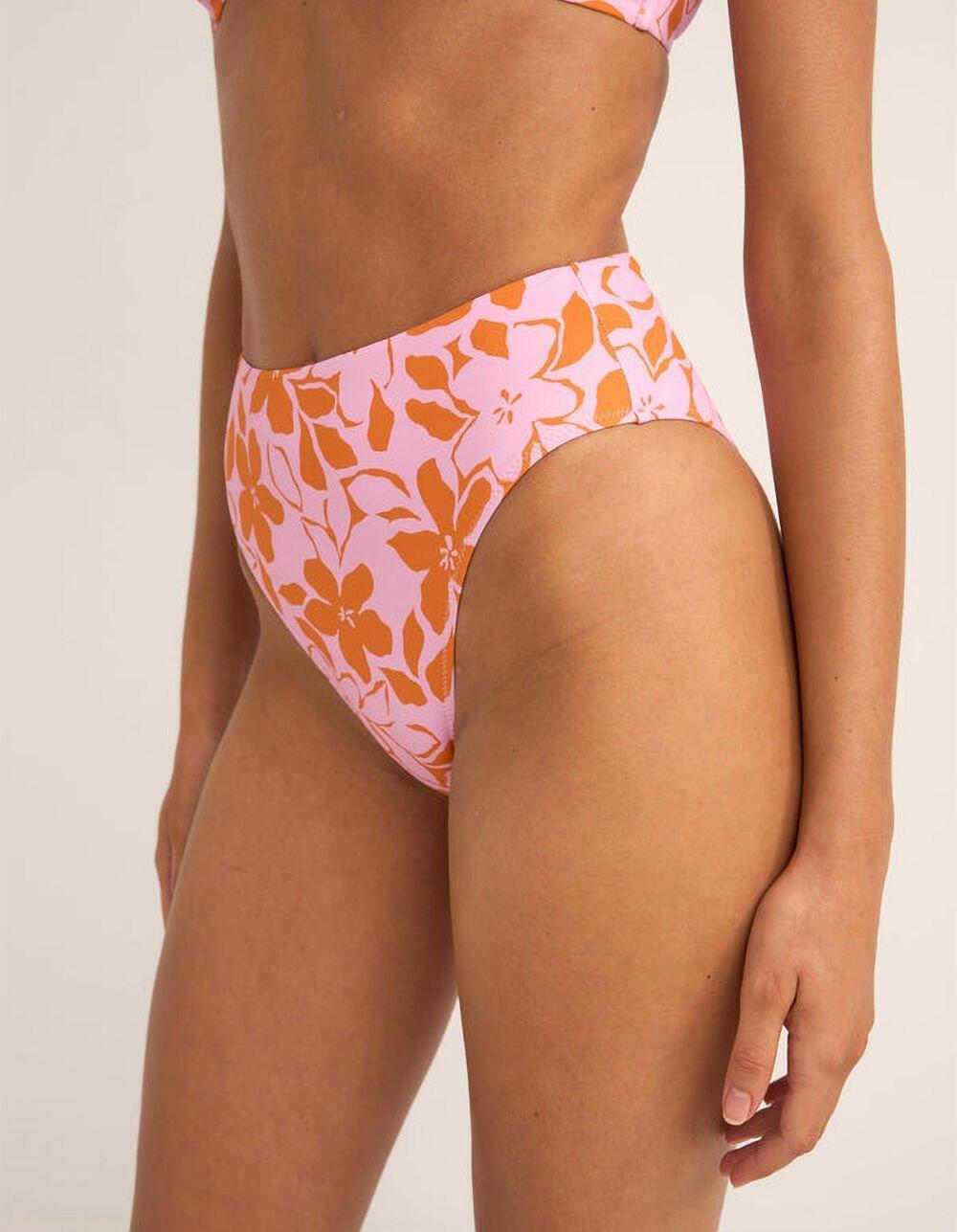 RHYTHM Bora Bora Floral High Waist Bikini Bottoms - PINK COMBO Product Image