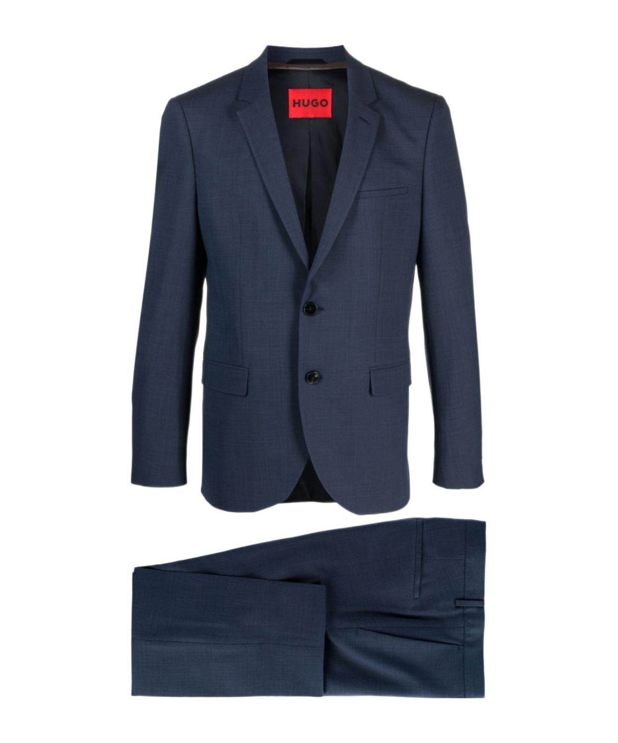 HUGO BOSS Single-breasted Twill Suit In Blue Product Image