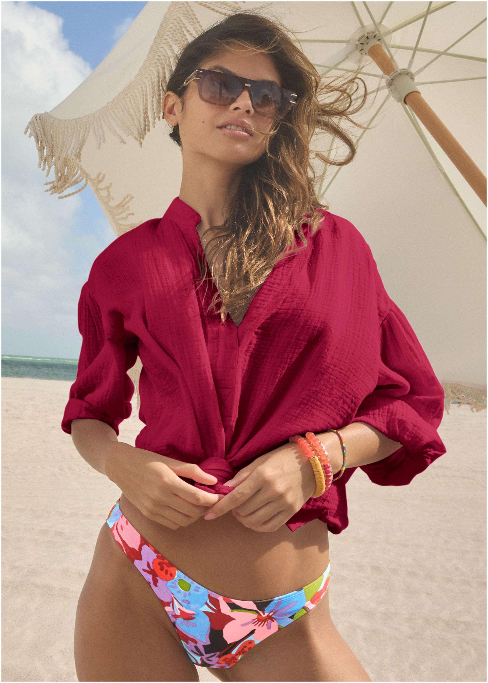 St Thomas Halter Top - Strawberry Floral Product Image