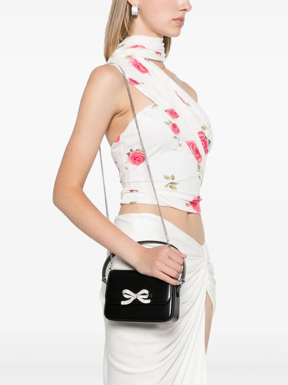 SELF-PORTRAIT Bow-embellished Micro Bag In Black Product Image