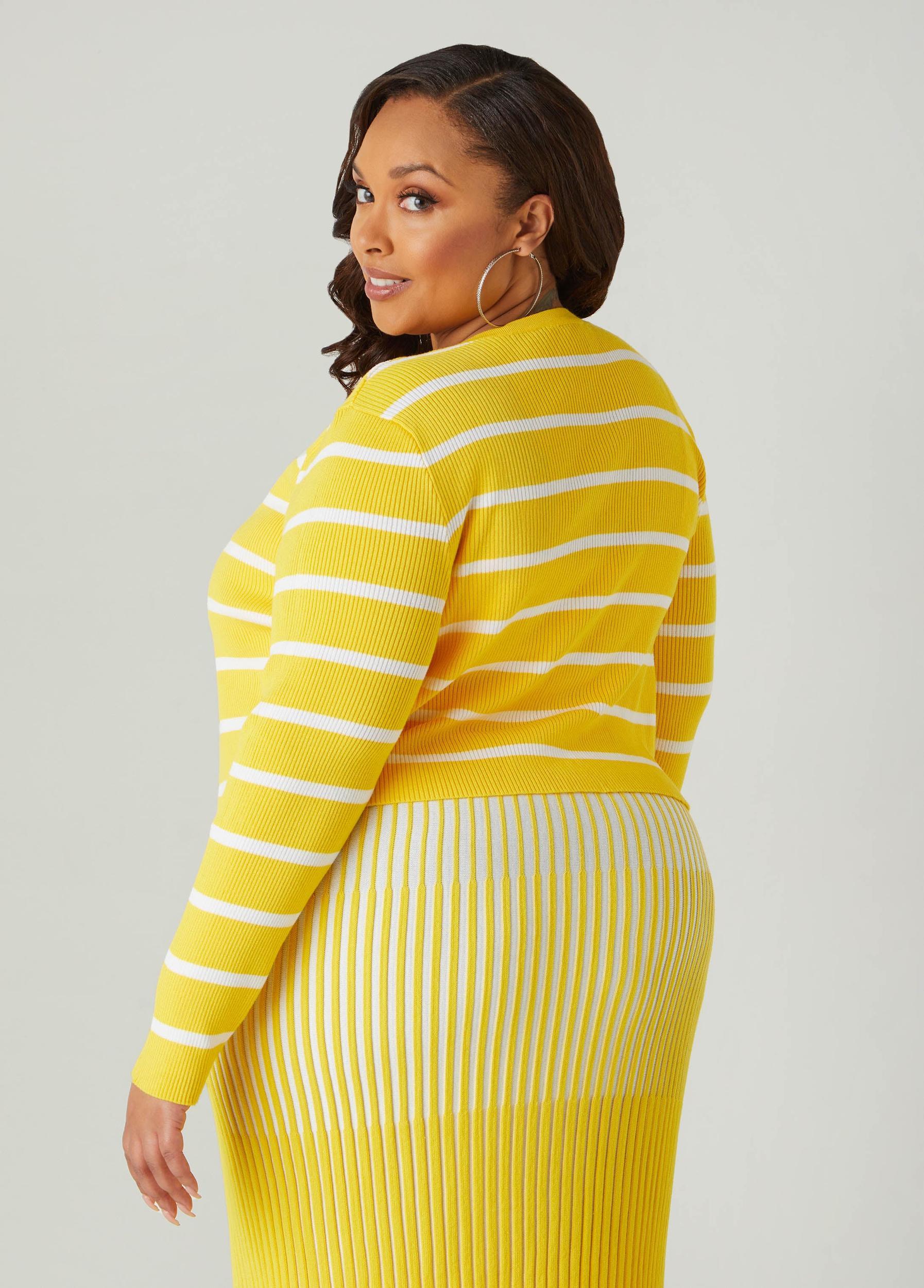 Cropped Striped Cardigan Product Image