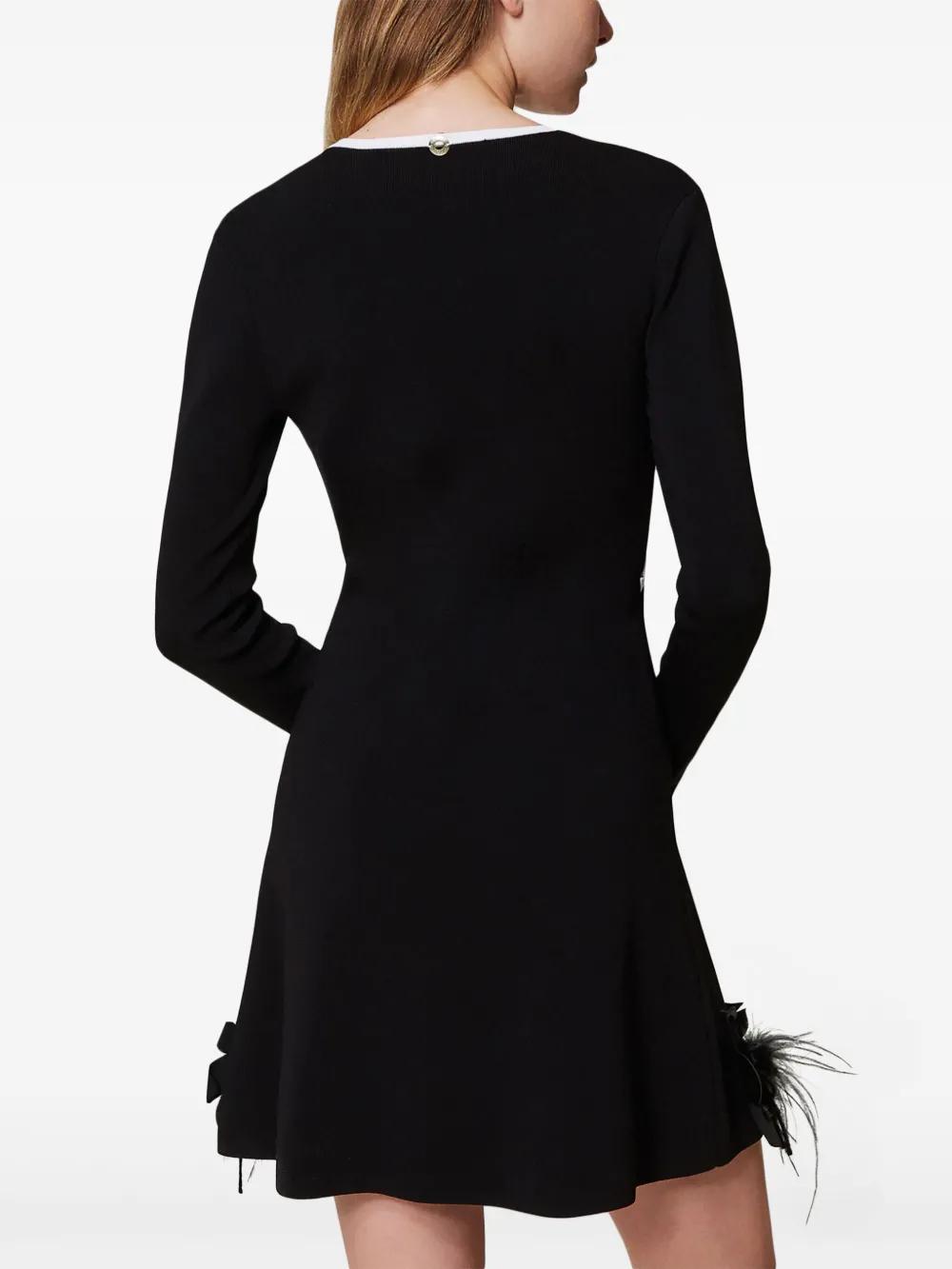 feather-detailing mini dress Product Image