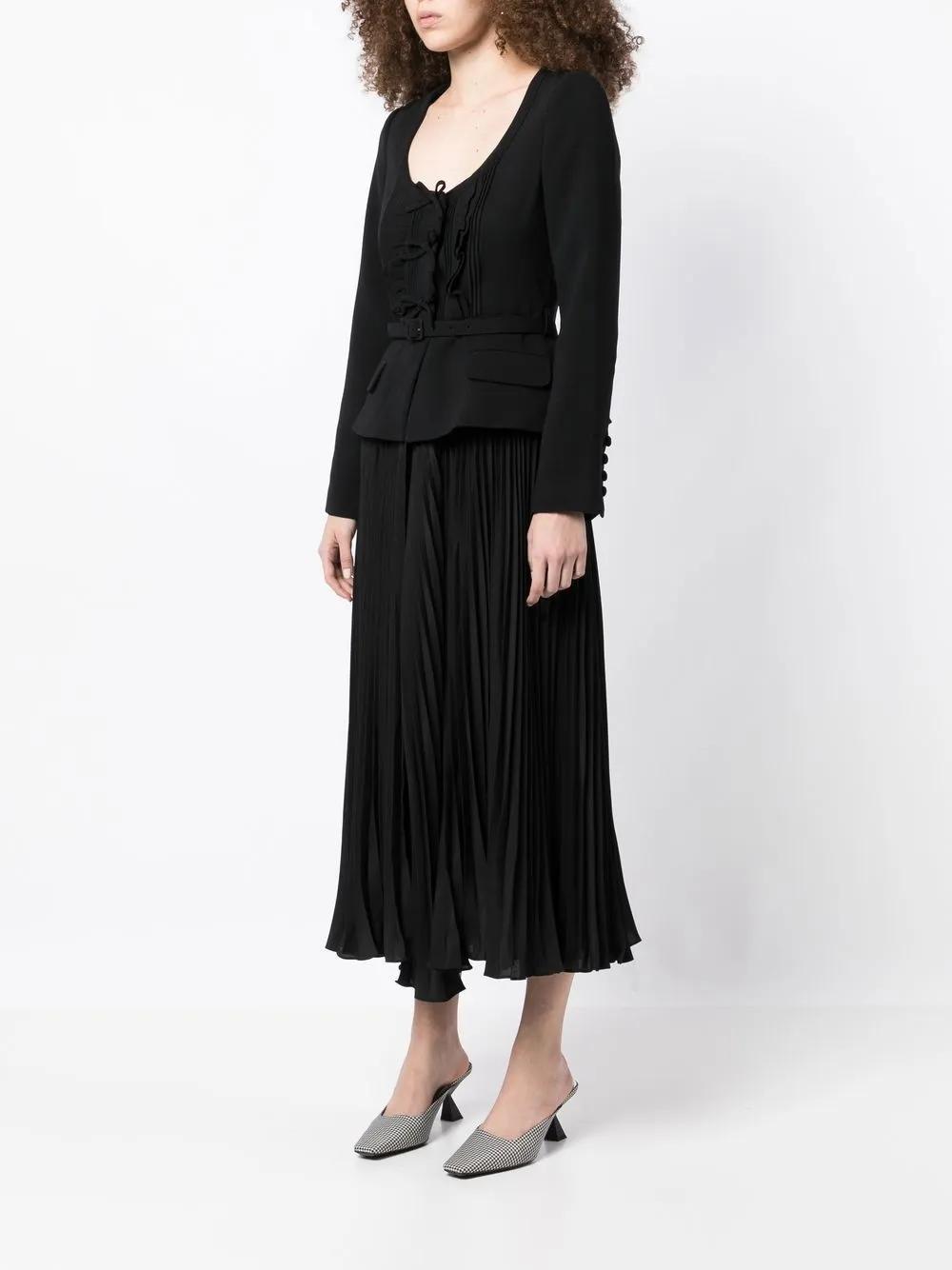 ruched crepe midi dress Product Image