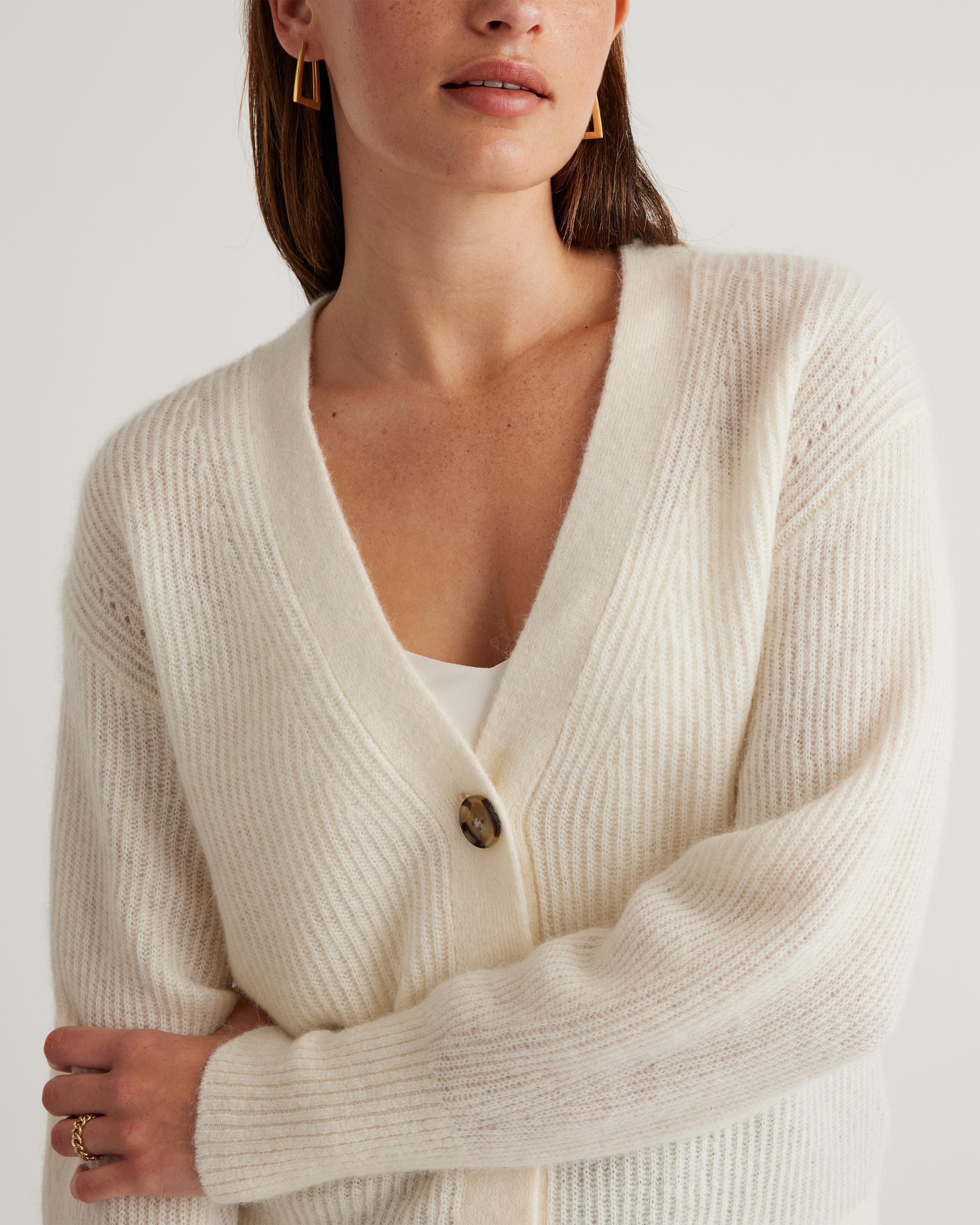 Quince | Women's Alpaca Cropped Cardigan Sweater Size XS Product Image