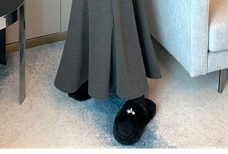 High Waist Plain Maxi Fishtail Skirt Product Image