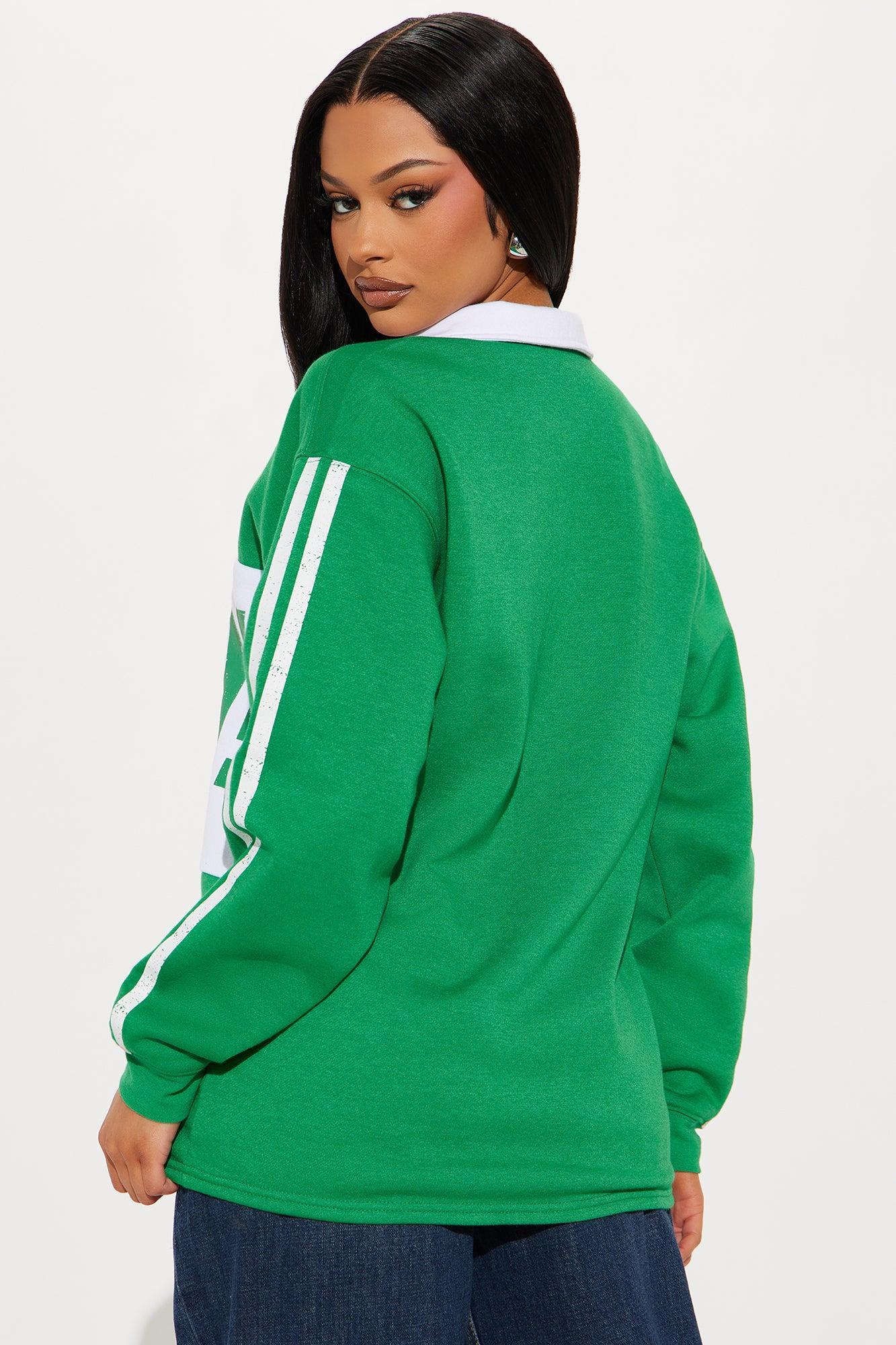 Cia Bella Pull Over Polo Top - Green/combo Product Image