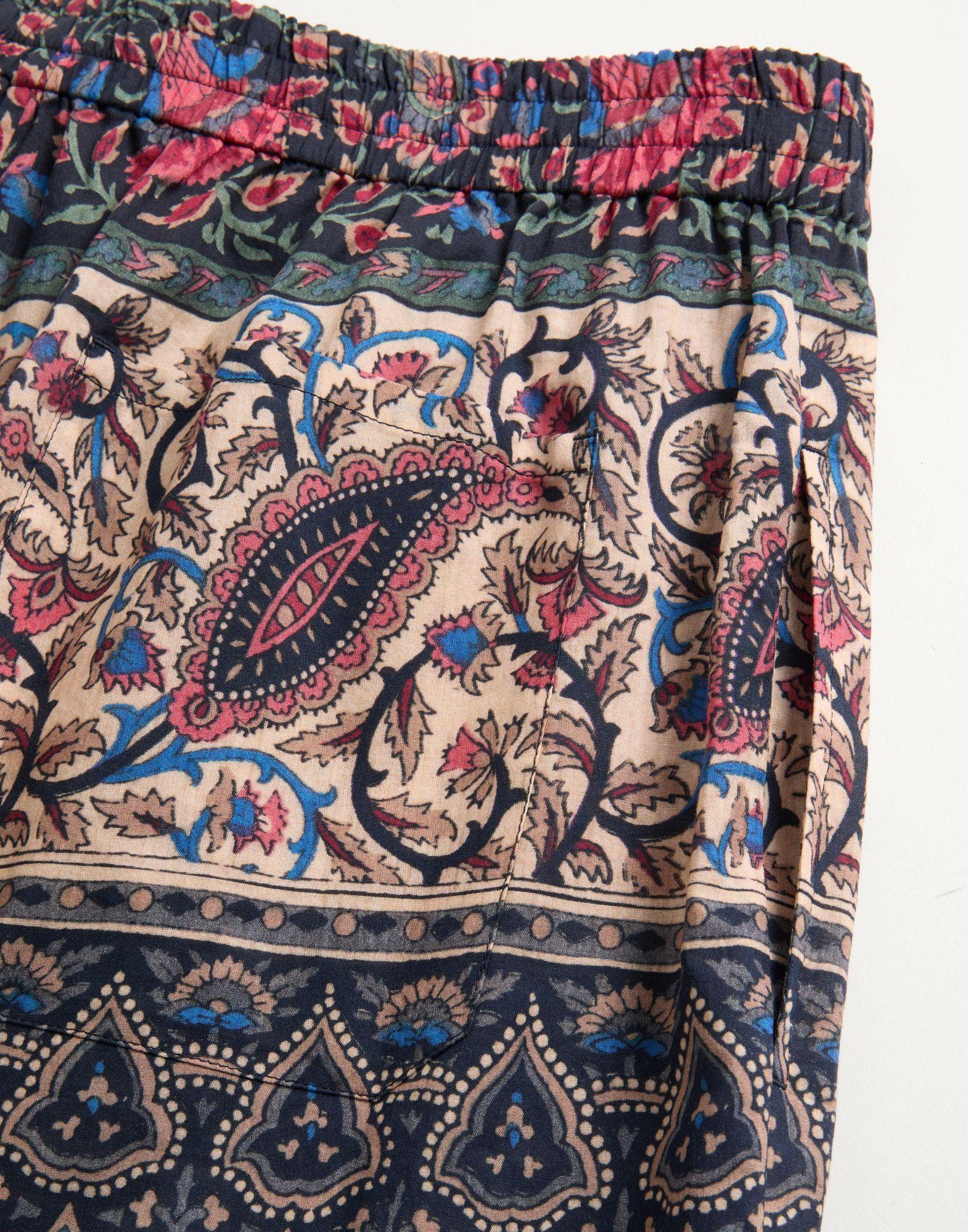 Cotton Muslin Bermuda Shorts With Voyage Imaginaire Print And Passementerie Trim Product Image