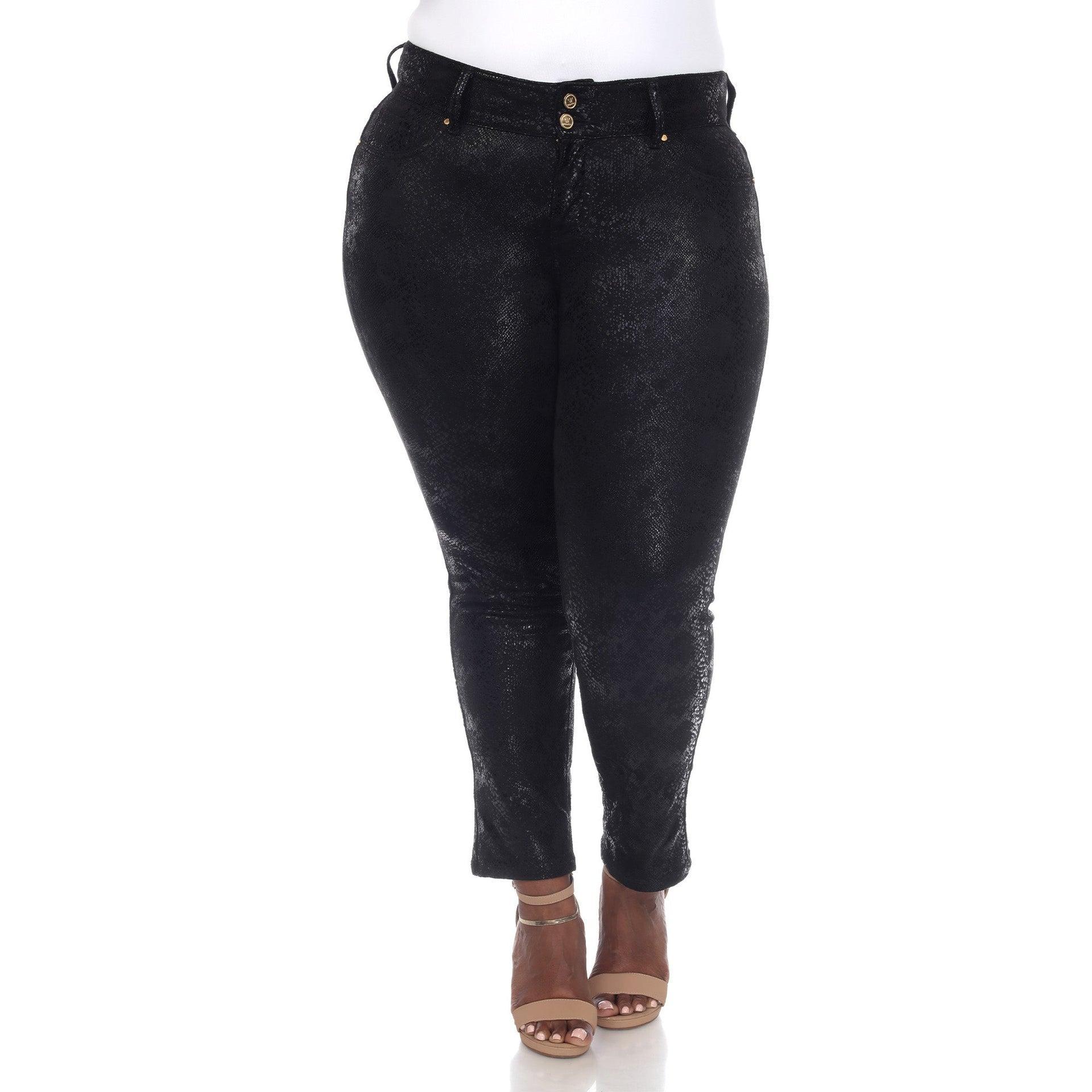 Faux Suede Snake Print Pants Product Image