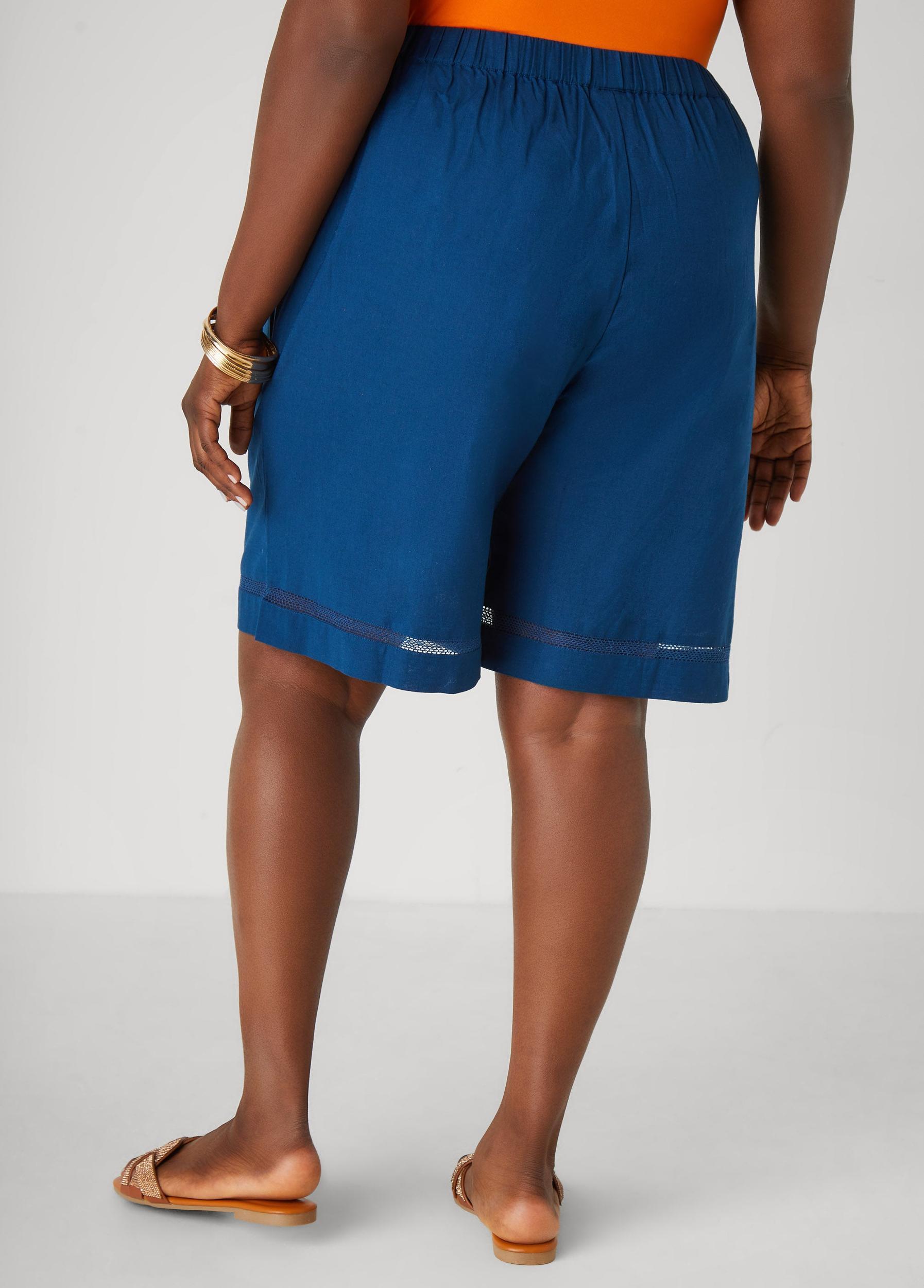 Embroidered Cotton Blend Shorts Product Image