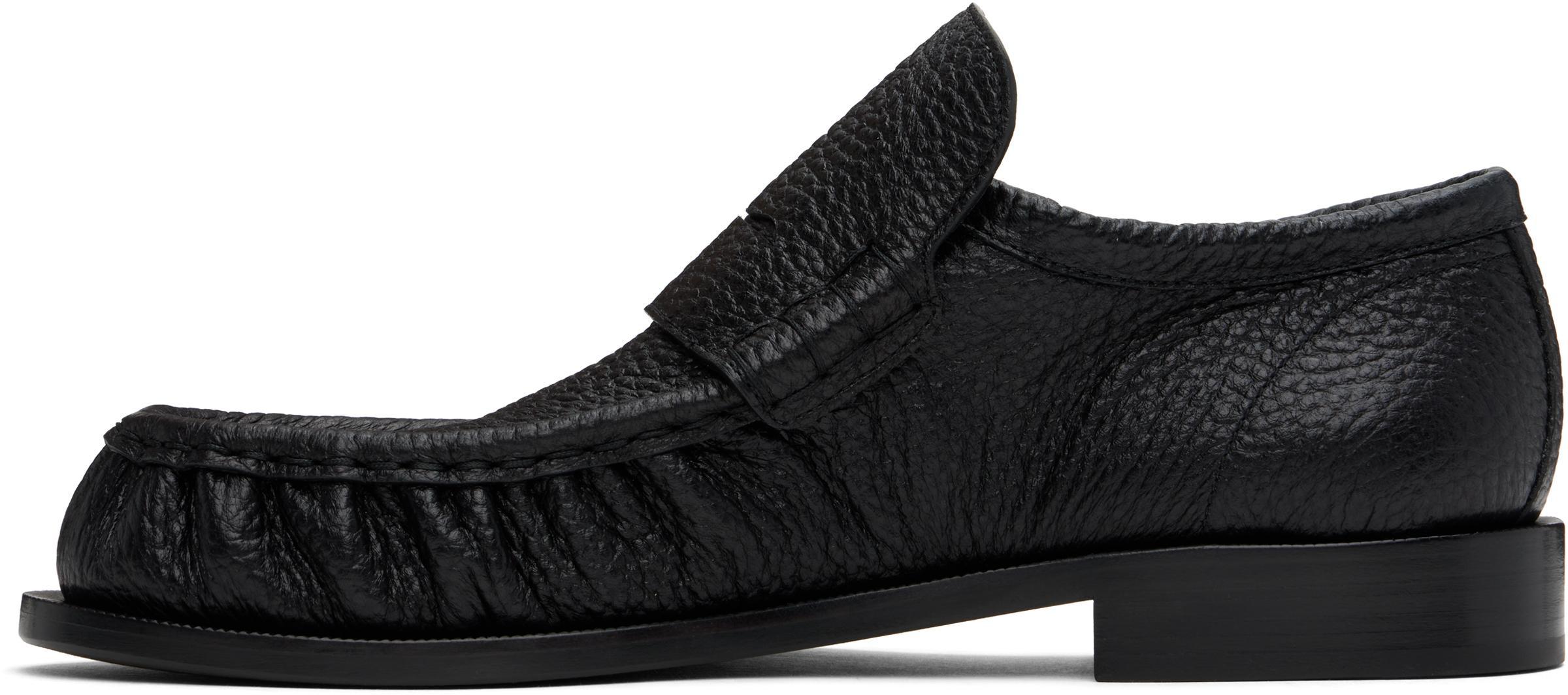 DRIES VAN NOTEN Black Leather Loafers In 900 Black Product Image