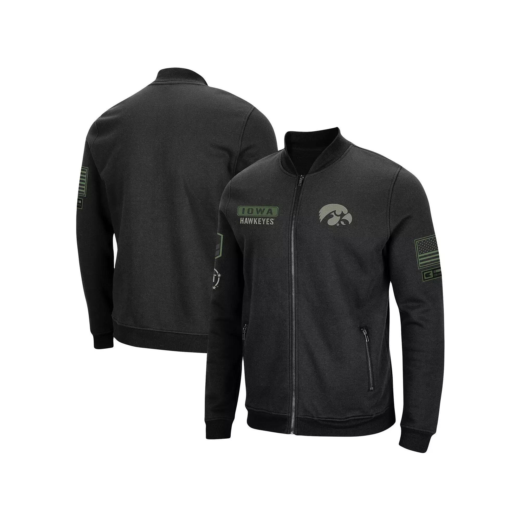 Mens Colosseum Black Illinois State Redbirds OHT Military Appreciation High-Speed Bomber Full-Zip Jacket Product Image