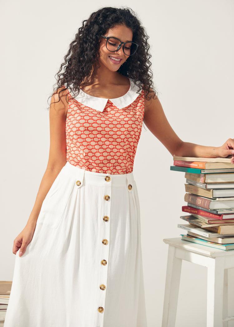 The Class Act Collar Top Product Image