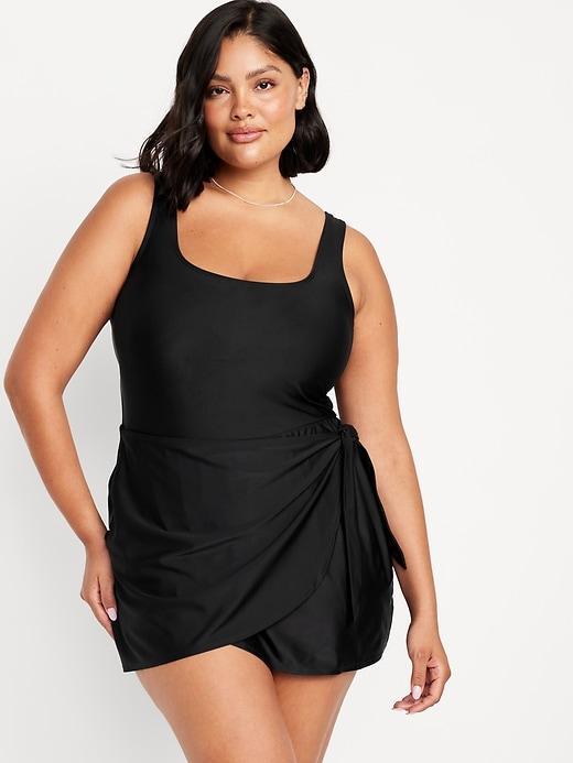 Matte Side-Tie Swim Dress Product Image