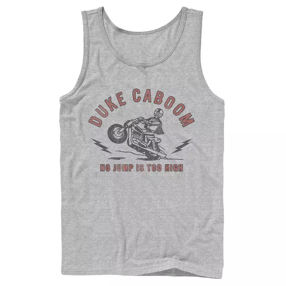 Men's Disney / Pixar Toy Story Duke Caboom No Jump Is Too High Tank Top, Size: Large, Athletic Grey Product Image