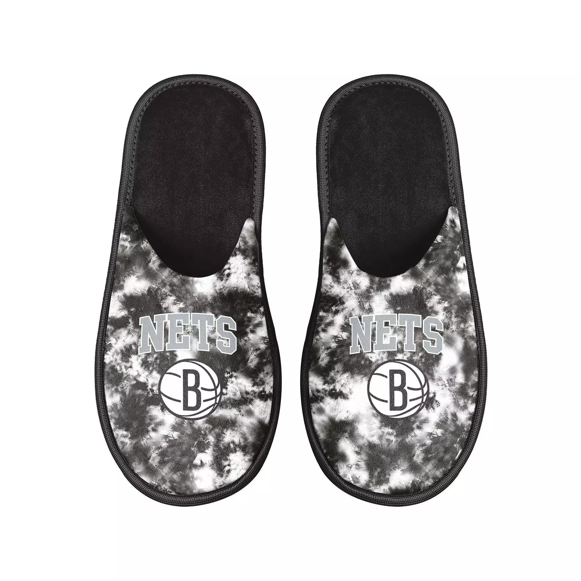 Womens FOCO Brooklyn Nets Iconic Logo Scuff Slippers Product Image