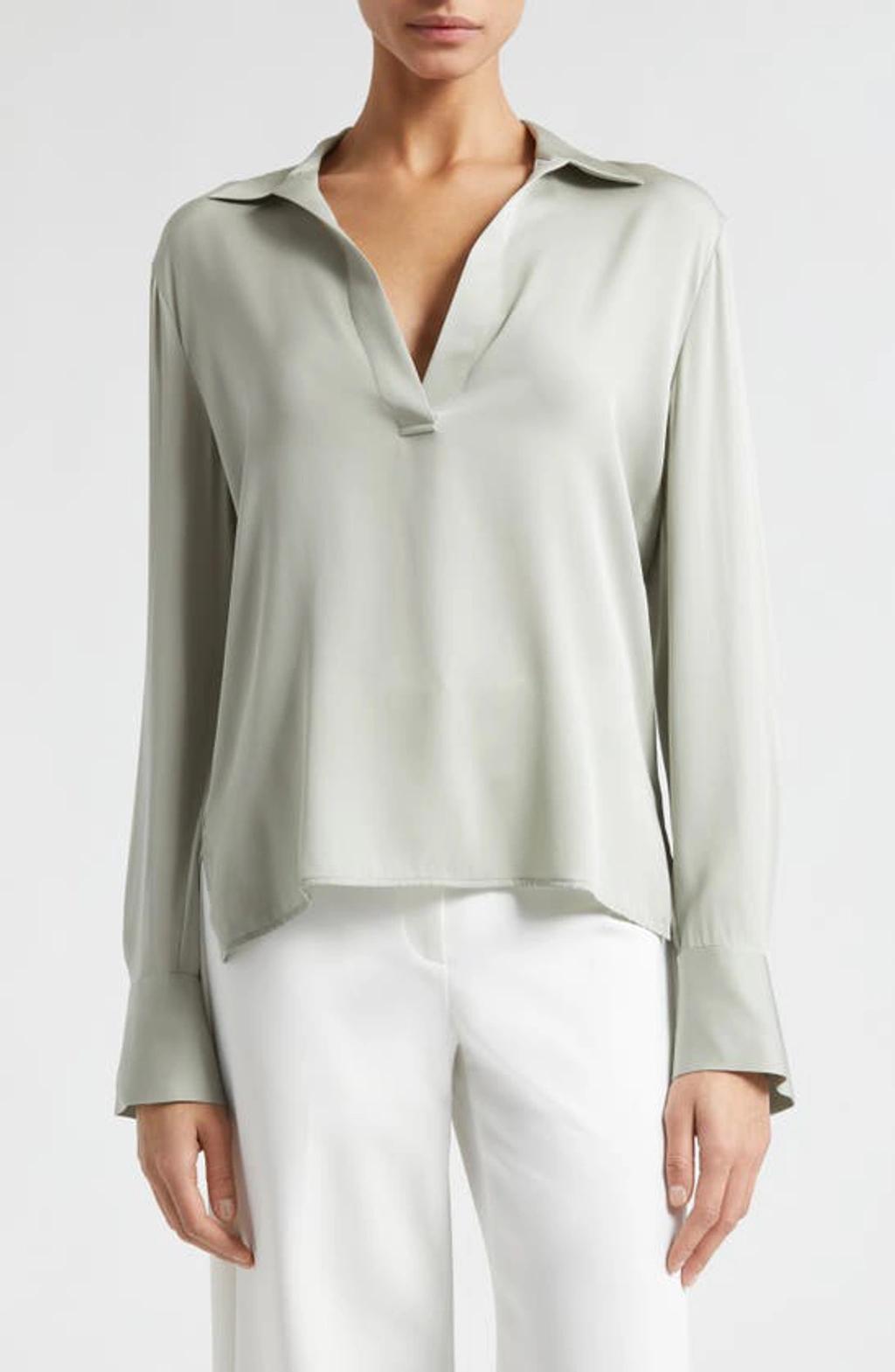 Vince Silk Stretch V Neck Top Product Image