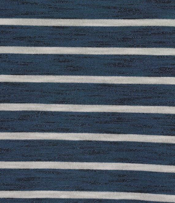 Leo & Nicole Knit Stripe V-Neck Elbow Sleeve Top Product Image