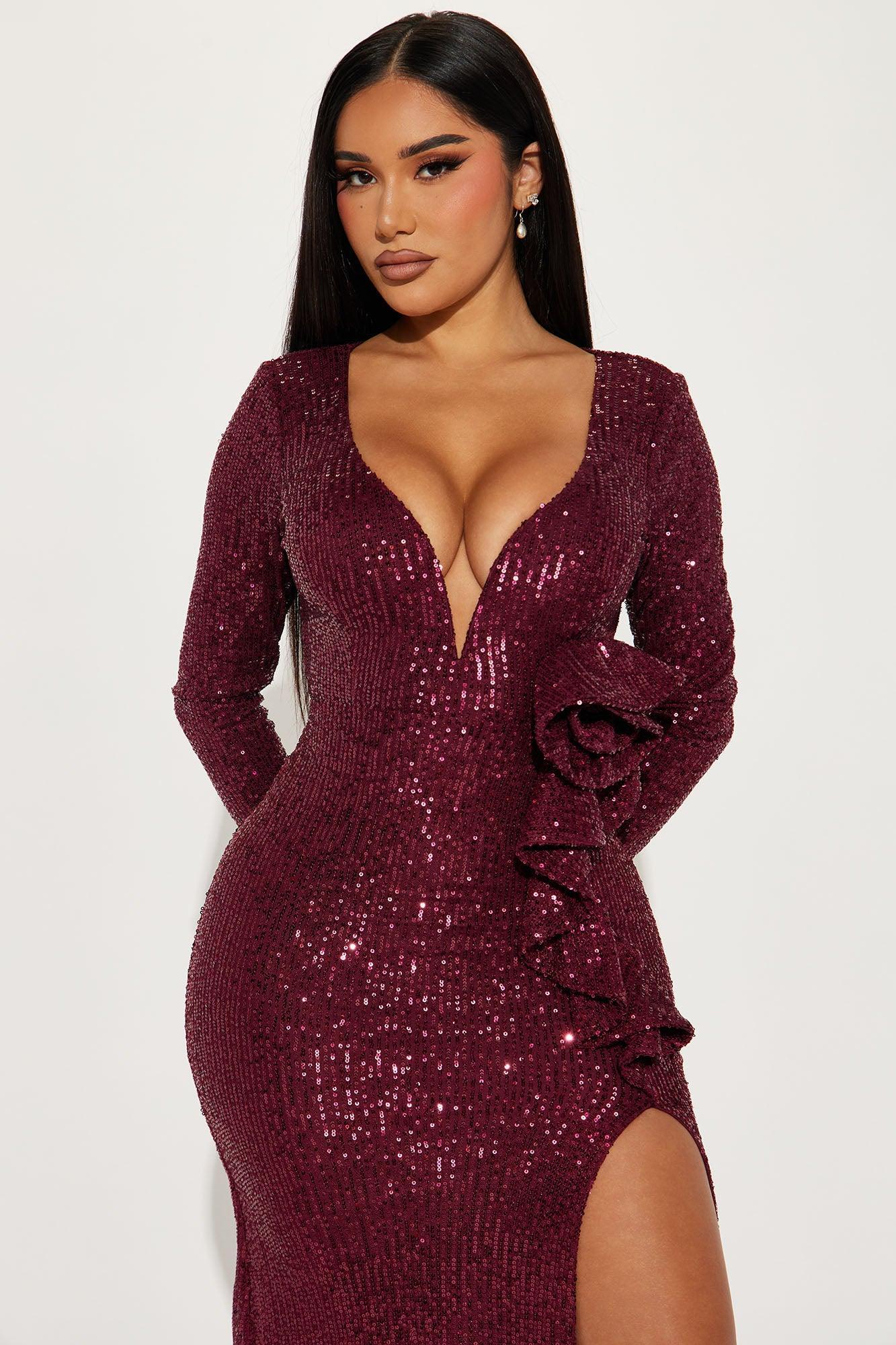 Addison Sequin Gown - Plum Product Image