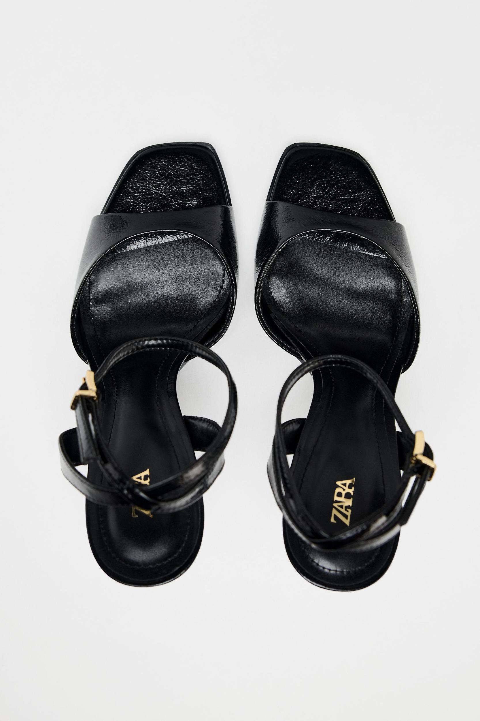 PATENT EFFECT HEELED SANDALS Product Image