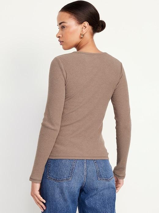 Plush-Knit Long-Sleeve T-Shirt Product Image