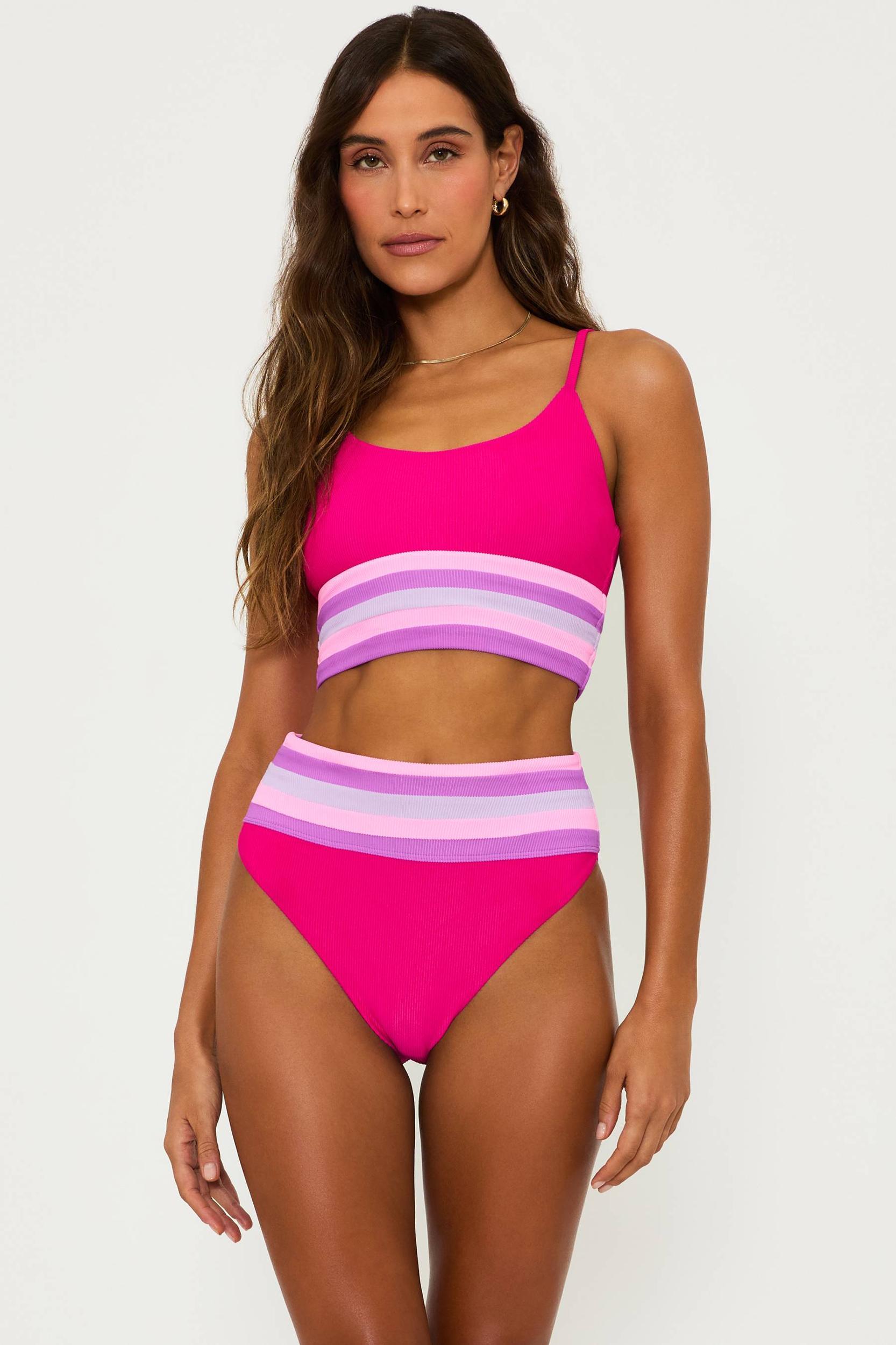 Mae Top Raspberry Colorblock Product Image