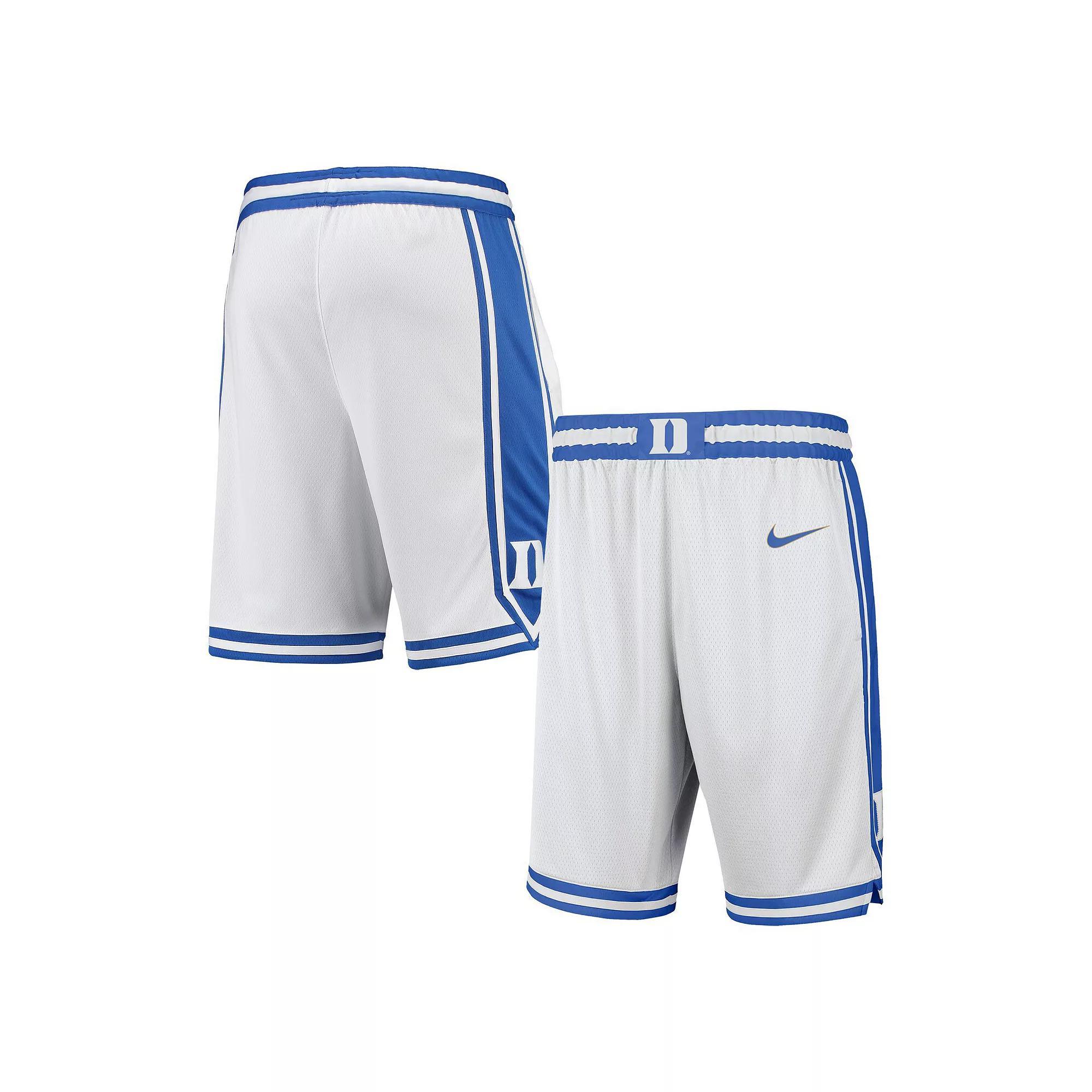 Men's Nike White Duke Blue Devils Limited Basketball Shorts, Size: Large Product Image